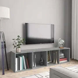 vidaxl-regal-na-ksiazki-szafka-rtv-szary-dab-sonoma-143x30x36-cm