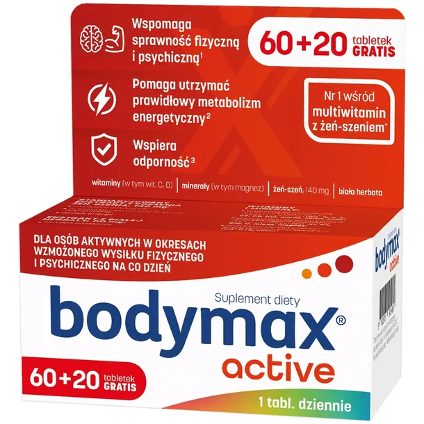 BODYMAX ACTIVE 80 tabletek (60+20 tabletek GRATIS)