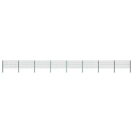 vidaxl-panel-ogrodzeniowy-ze-slupkami-zelazny-136-x-08-m-zielony