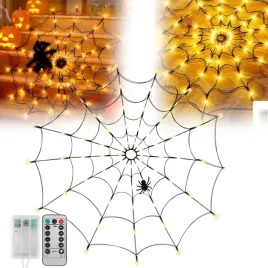 dekoracje-halloween-swiecaca-pajeczyna-lampki-sztuczny-pajak-led-120-cm