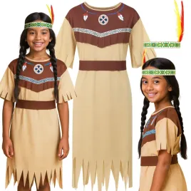 stroj-indianski-mala-indianka-przebranie-indianina-pioropusz-apacz-110-116