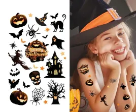 tatuaze-zmywalne-upiorna-dynia-halloween-27-wzorkow-czarne-pomaranczowe