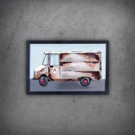 obraz-metalowy-3d-loft-auto-dostawcze-60x40-cm