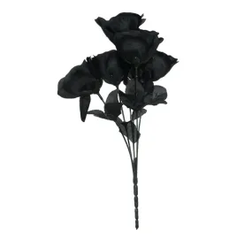 sztuczne-roze-roza-bukiet-czarne-galazka-dekoracyjne-rekwizyt-35cm