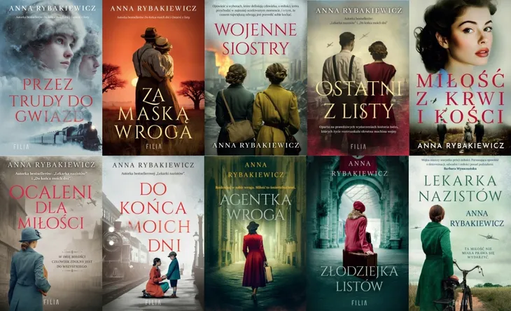 PAKIET 10X ANNA RYBAKIEWICZ - PRZEZ TRUDY DO GWIAZD + ZA MASKĄ WROGA
