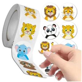 naklejki-na-rolce-500-szt-zwierzeta-zoo-dla-dzieci-kolorowe-motywacyjne