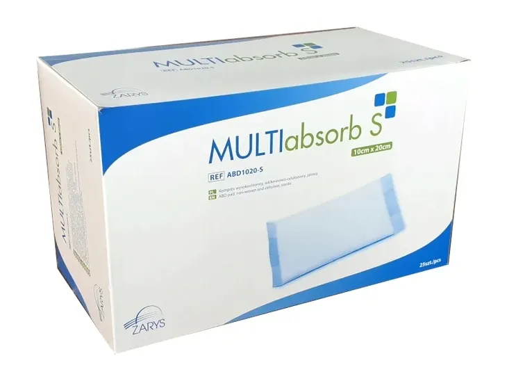 Kompresy wysokochłonne jałowe multiABSORB S 10cm x 20cm x 25 szt.