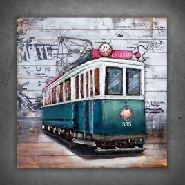 obraz-metalowy-3d-loft-tramwaj-100x100-cm