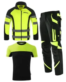 ubranie-robocze-spodnie-elastyczne-komplet-polar-odblaski-zestaw-koszulka