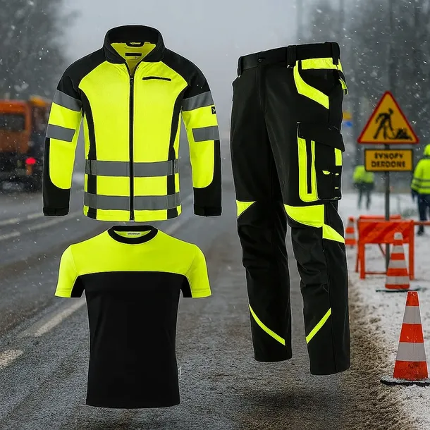 ubranie-robocze-spodnie-elastyczne-komplet-polar-odblaski-zestaw-koszulka-marka-protect