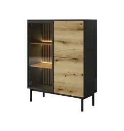 laski-lang-witryna-niska-100x40x125-cm-czarny-dab-z-led