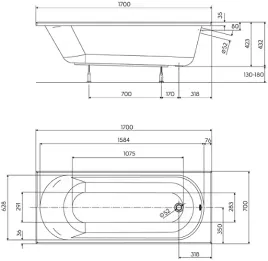 wanna-prostokatna-akrylowa-kolo-opal-plus-odplyw-z-boku-170-x-70-cm