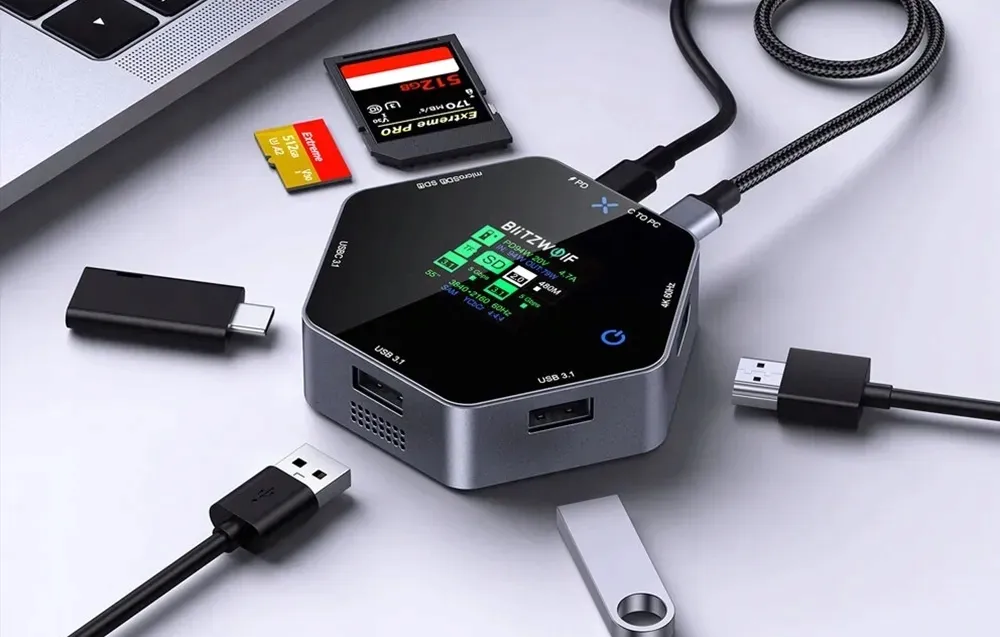 stacja-dokujaca-8w1-blitzwolf-bw-th16-usb-100w-lcd-smart-display