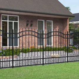 vidaxl-ogrodzenie-z-grotami-czarne-165-cm-malowana-proszkowo-stal