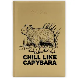 kalendarz-ksiazkowy-2026-chill-like-capybara-zloty-planer-terminarz-wzory