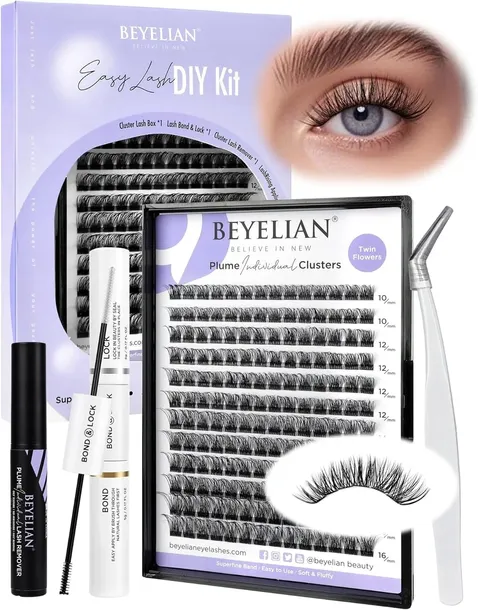 BEYELIAN D+ Curl zestaw rzęs 168 szt. + klej, remover i aplikator