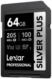 lexar-sdxc-professional-silver-plus-64gb-r205mb-s-w100mb-s-u3-v30-uhs-i