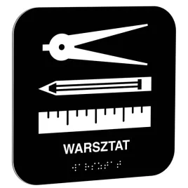 tabliczka-warsztat-16x16-cm-czarna-z-napisem-or-braille-dla-niewidomych