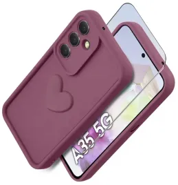 etui-do-samsung-a35-5g-silikonowe-matowe-serce-szklo-ochronne-na-ekran-9h