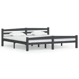 vidaxl-rama-lozka-ciemnoszara-lite-drewno-sosnowe-200-x-200-cm