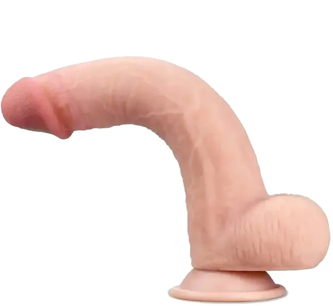 Sztuczny Penis Przyssawka SEX Dildo Z Jądrami Realistyczny Silikonowy 20 cm