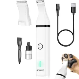 oneisall-trymer-dla-psow-i-kotow-bialy-cichy-z-2-ostrzami-usb