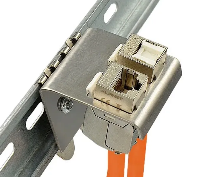 Adapter mocowania uchwyt STP 2x moduł keystone gniazda rj45 na szynę DIN