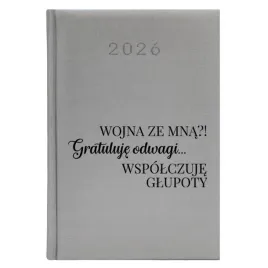 kalendarz-ksiazkowy-a5-2026-srebrny-do-pracy-wojna-ze-mna-gratuluje-odwagi