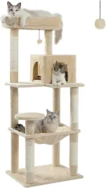 drapak-dla-kota-drzewko-legowisko-domek-bezowy-wysoki-miekki-stabilny-02