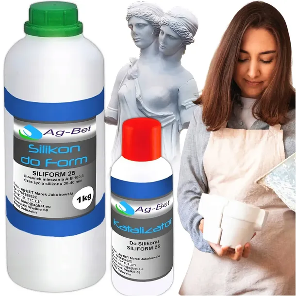 SILIKON FORMIERSKI DO FORM PROFESJONALNY 1KG SILIKON ODLEWNICZY 25 SH AGBET