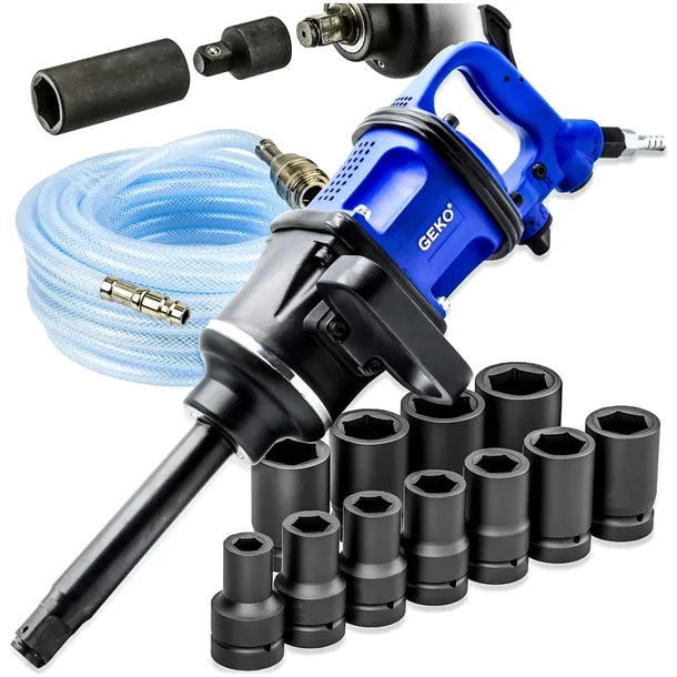KLUCZ UDAROWY 4800Nm 1” WEJŚCIE 1/2” + NASADKI UDAROWE + WĄŻ 10M 6MM