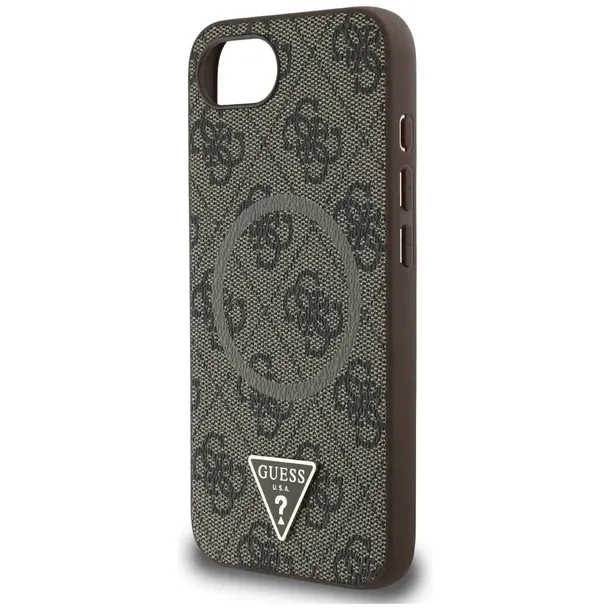 etui-guess-4g-ring-triangle-logo-magsafe-do-apple-iphone-16e-brazowy-material-tworzywo-sztuczne