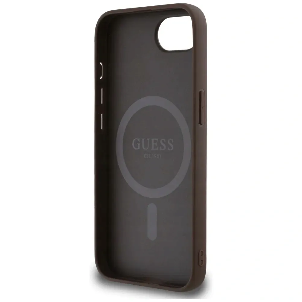 etui-guess-4g-ring-triangle-logo-magsafe-do-apple-iphone-16e-brazowy