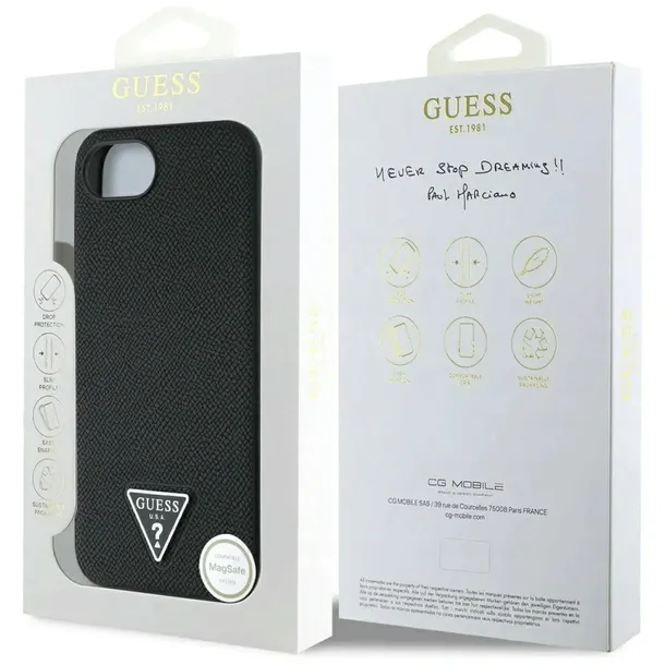 etui-guess-grained-triangle-magsafe-do-apple-iphone-16e-czarny-zalaczone-wyposazenie-szmatka-do-czyszczenia