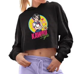 bluza-cropped-damska-z-kapturem-rozmiar-m-czarna-kawaii-anime-styl-wzory