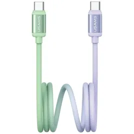 kabel-usb-c-usb-c-usams-bicolor-series-sj756-pd-60w-1-2m-zielono-fioletow