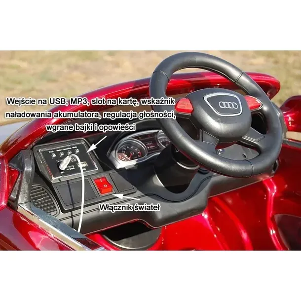 samochod-audi-czerwony-marka-audi-dlugosc-pojazdu-131-cm