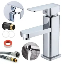 bateria-umywalkowa-stojaca-chrom-cubic-z-wezykami-i-zestawem-montazowym