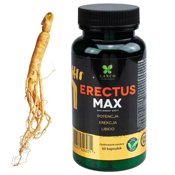 ERECTUS MAX Na POTENCJĘ EREKCJĘ LIBIDO SKUTECZNY Lanco 60 kaps.