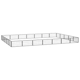 vidaxl-kojec-dla-psa-24-panele-czarny-100x50-cm-stal