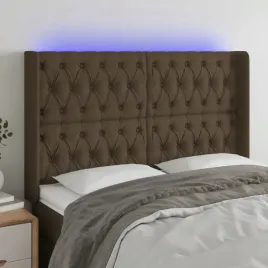 vidaxl-zaglowek-do-lozka-z-led-ciemnobrazowy-163x16x118-128-cm-tkanina