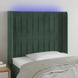 vidaxl-zaglowek-do-lozka-z-led-ciemnozielony-93x16x118-128-cm-aksamit
