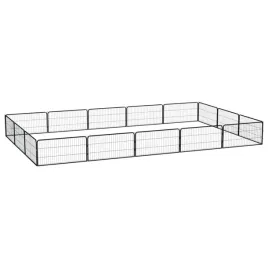 vidaxl-kojec-dla-psa-16-panele-czarny-100x50-cm-stal