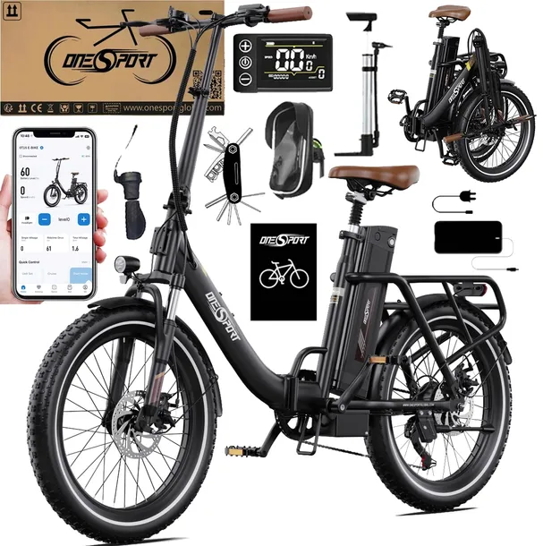 ONESPORT OT16-2 Składany Rower elektryczny 250W 48V 17AH 25KM/H 120KM Z APP