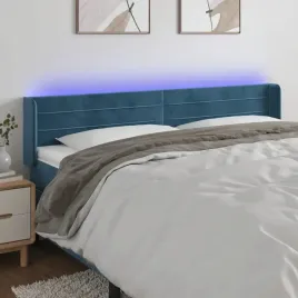 vidaxl-zaglowek-do-lozka-z-led-ciemnoniebieski-163x16x78-88-cm-aksamit