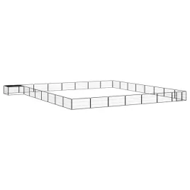 vidaxl-kojec-dla-psa-32-panele-czarny-100x50-cm-stal