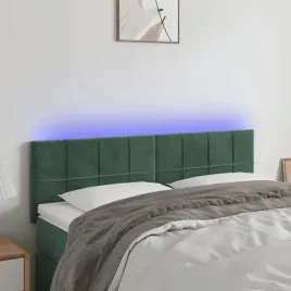 vidaxl-zaglowek-do-lozka-z-led-ciemnozielony-144x5x78-88-cm-aksamit