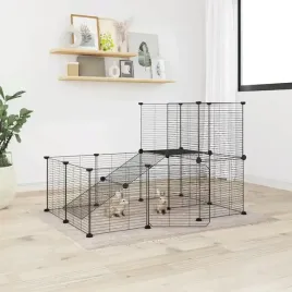 vidaxl-klatka-dla-zwierzat-z-bramka-20-paneli-czarna-35x35-cm-stal
