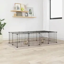 vidaxl-klatka-dla-zwierzat-z-bramka-20-paneli-czarna-35x35-cm-stal