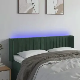 vidaxl-zaglowek-do-lozka-z-led-ciemnozielony-147x16x78-88cm-aksamit